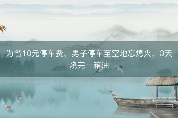 为省10元停车费，男子停车至空地忘熄火，3天烧完一箱油