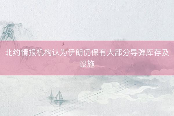 北约情报机构认为伊朗仍保有大部分导弹库存及设施