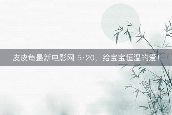 皮皮龟最新电影网 5·20,给宝宝恒温的爱!