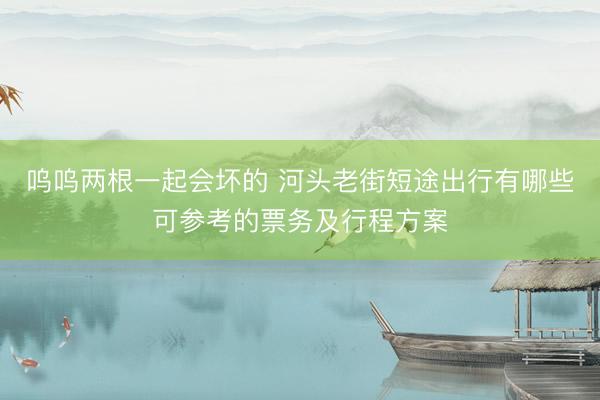呜呜两根一起会坏的 河头老街短途出行有哪些可参考的票务及行程方案