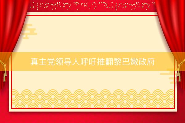 真主党领导人呼吁推翻黎巴嫩政府