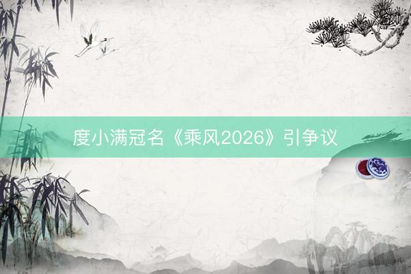 度小满冠名《乘风2026》引争议