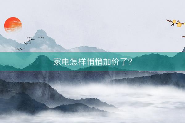 家电怎样悄悄加价了？