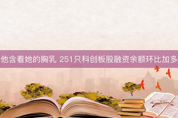 他含着她的胸乳 251只科创板股融资余额环比加多