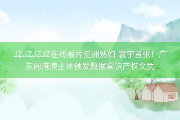 JZJZJZJZ在线看片亚洲熟妇 寰宇首张!广东向港澳主体颁发数据常识产权文凭