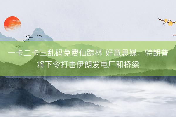 一卡二卡三乱码免费仙踪林 好意思媒：特朗普将下令打击伊朗发电厂和桥梁