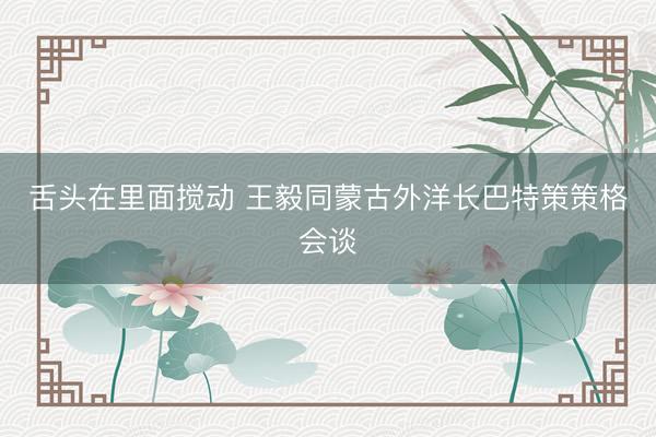 舌头在里面搅动 王毅同蒙古外洋长巴特策策格会谈