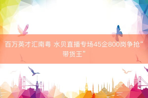 百万英才汇南粤 水贝直播专场45企800岗争抢“带货王”