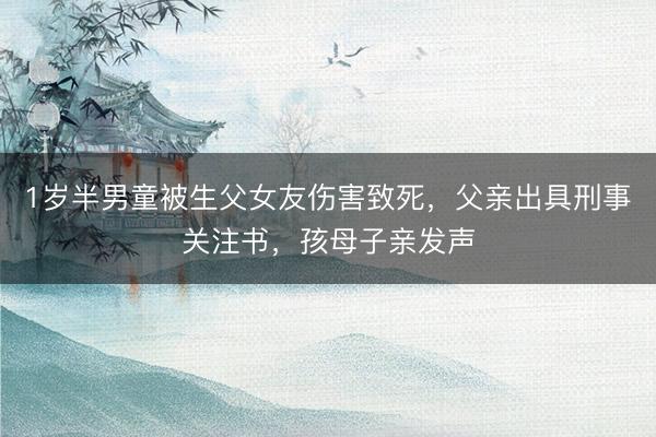 1岁半男童被生父女友伤害致死，父亲出具刑事关注书，孩母子亲发声