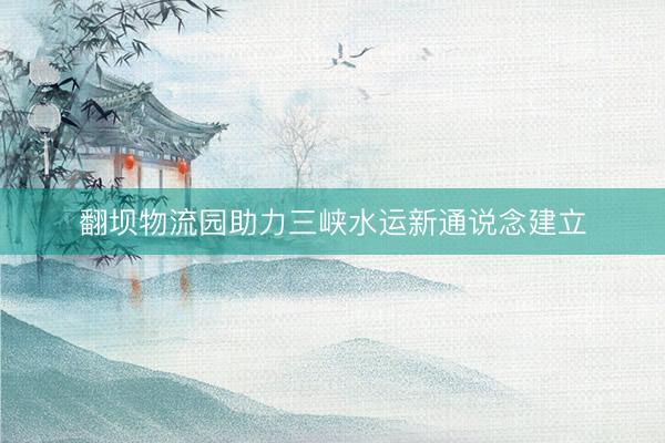 翻坝物流园助力三峡水运新通说念建立