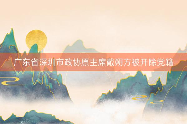 广东省深圳市政协原主席戴朔方被开除党籍